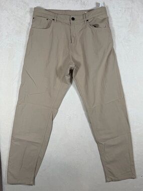 Massimo Dutti 32W 28L Cotton Lightweight Men's Chinos in Light Khaki